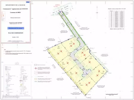 terrain à bâtir de 512 m2 à brix (50700)