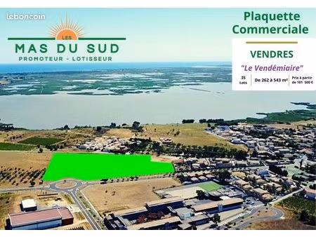 vendres terrain à bâtir proximité des plages et de la mer