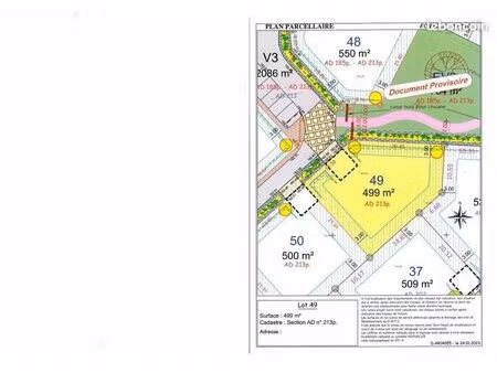 terrain 499 m² sarceaux