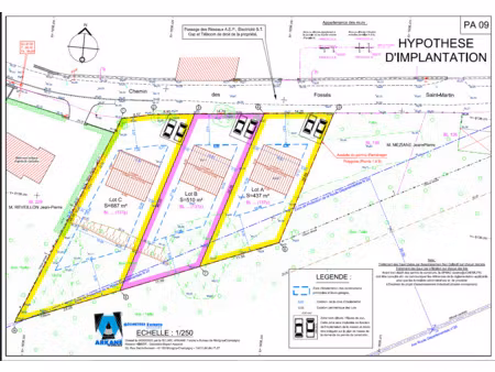 etampes  quartier saint-martin  terrain à bâtir de 437 m2 à