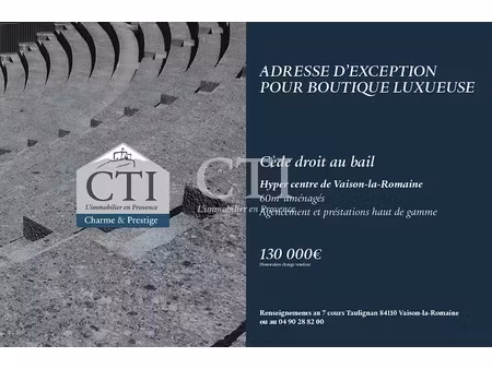 vente locaux professionnels 1 pièce 60 m² à vaison-la-romaine (84110)  130 000 €
