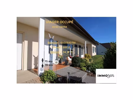 viager occupé avec rente monsieur 75 ans et dame 70 ans - maison plain-pied avec garage et