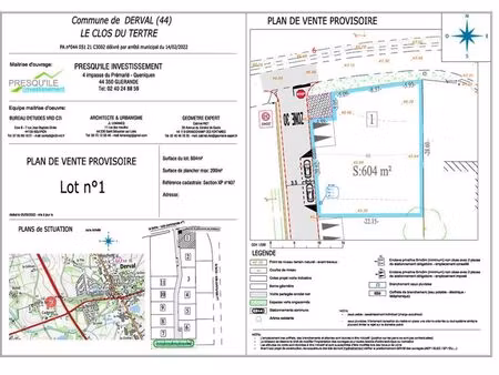 terrain 604 m² derval