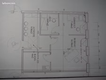 cabinet medical de 46 m2 dans centre médical