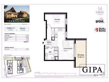 en vente appartement 46 88 m² – 205 000 € |breuschwickersheim