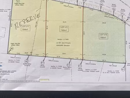 terrain de 793 m² à le bourgneuf-la-foret