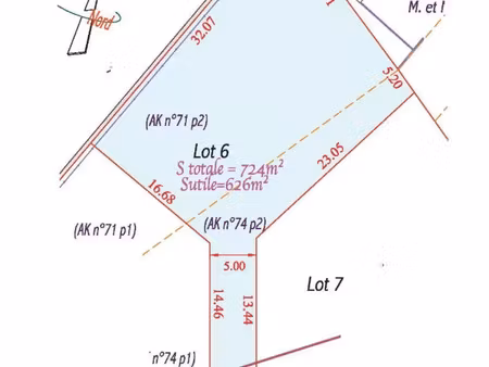 vente terrain 724 m² bully-les-mines (62160)