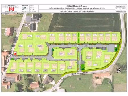 terrain 292 m² serques
