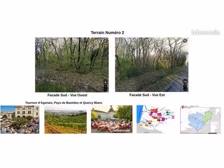 terrain boisé chênes 2 avec cu (agenais  quercy  cahors) nouvelle maison