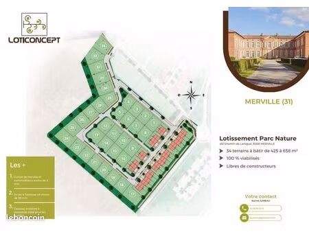 terrain à bâtir merville parc nature