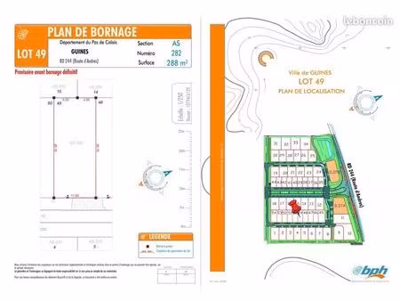 terrain 288 m² guines