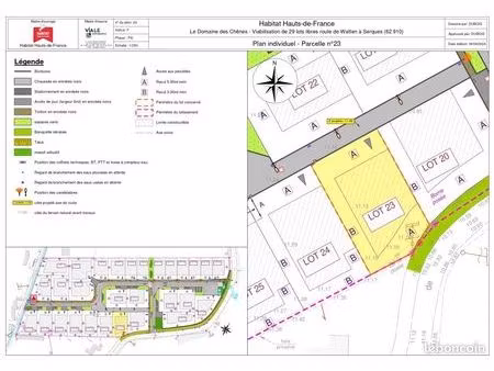 terrain 416 m² serques