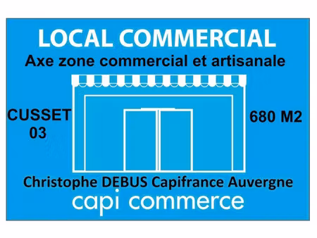 local  magasin 680 m2 à louer proche de vichy zone commerciale de carrefour cusset (03)