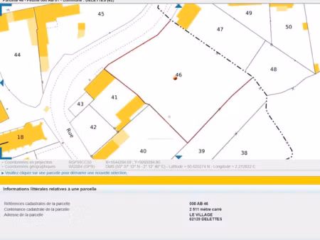 vente terrain 2511 m² à delettes (62129)  70 000 €