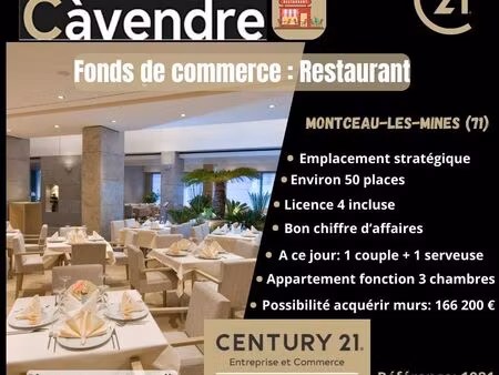 fonds de commerce  restaurant 1 m² montceau les mines
