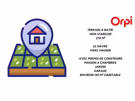 vente terrain 270 m² à le havre (76600)  160 000 €