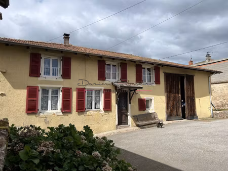 maison en pierre avec étang et terrain