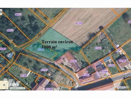 terrain 1200 m² allemant