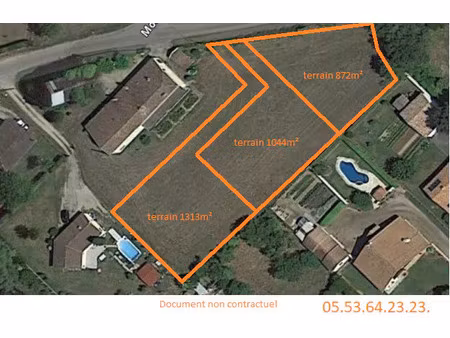 vente terrain 872 m² sainte-bazeille (47180)