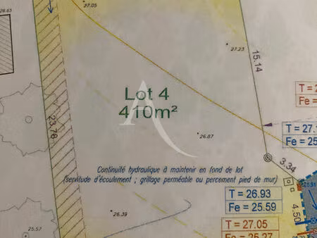 vente terrain  410.00m²  martinet