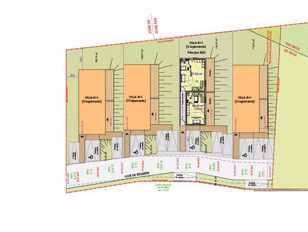 terrain boucau 1771 m2 projet 8 logements