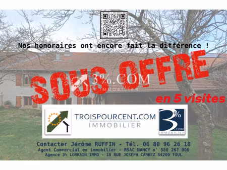 propriété avec 5 chambres  2 sdb  2 salons  185 de grange  jardin de 370m2 à barisey au pl