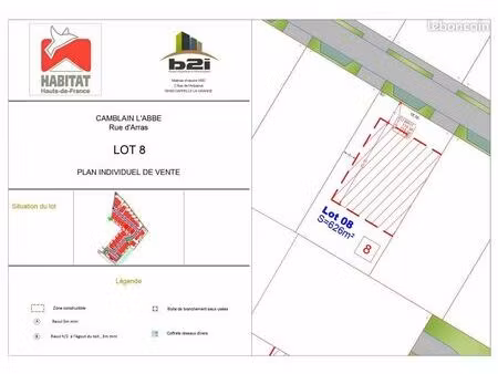 terrain 626 m² camblain l abbe