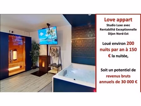 studio luxe avec rentabilité exceptionnelle : loué environ 200 nuits par an à 150 € la nui