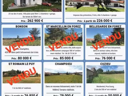 vente terrain veauche (42340)