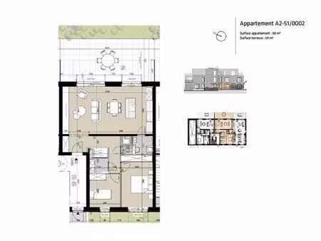 appartement très lumineux avec grande terrasse de 34m²