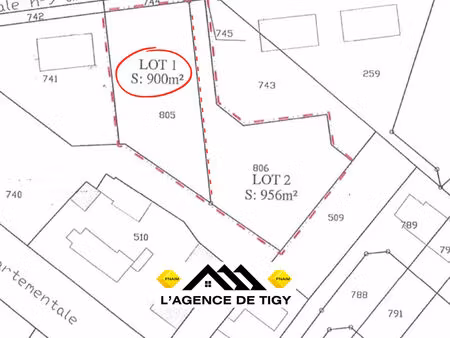 terrain constructible 900m² bray sain aignan