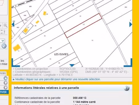 terrain de 1144 m2 les euvies bogny sur meuse