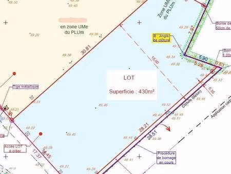 vente terrain à la chapelle-sur-erdre (44240) : à vendre / 430m² la chapelle-sur-erdre