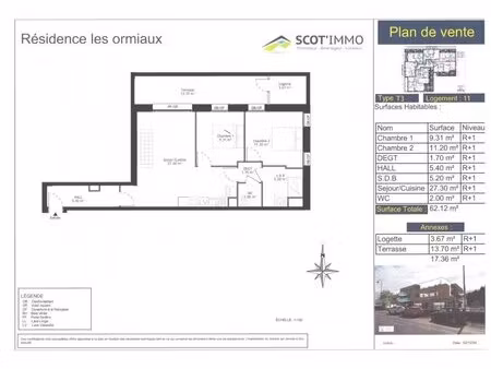 en vente appartement 62 12 m² – 195 300 € |rang-du-fliers