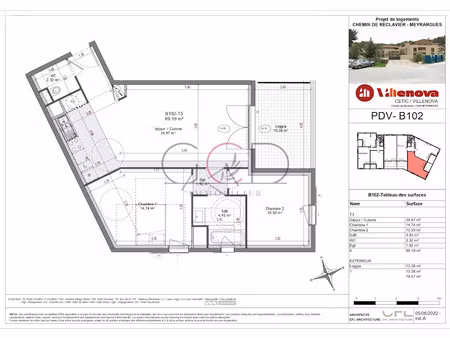vente appartement 3 pièces 69.01 m² à meyrargues (13650)  319 000 €