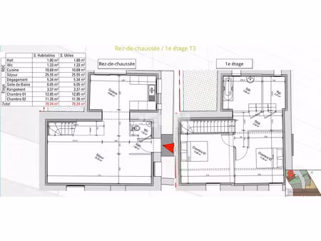 vente appartement 3 pièces 78.24 m² à ecurie (62223)  267 750 €