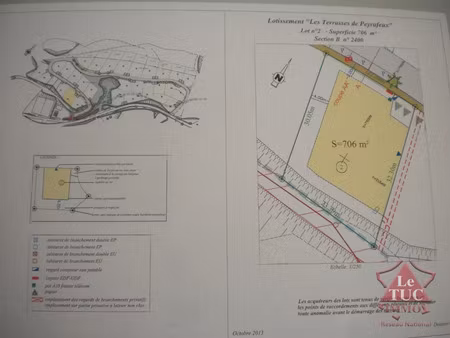 vente terrain 706 m² à mondragon (84430)  87 150 €