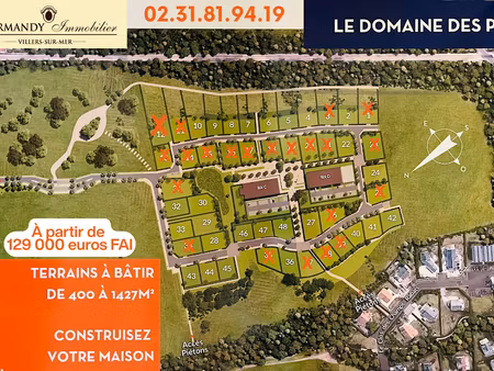 vente terrain 400 m² à villers-sur-mer (14640)  129 000 €