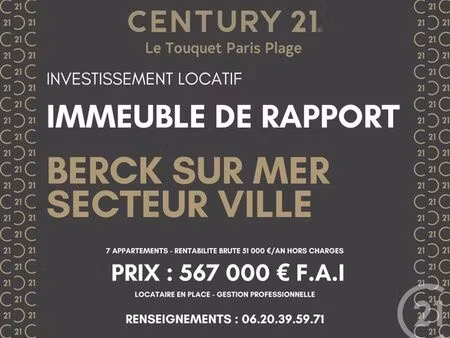 immeuble à vendre - 350 m2 - berck - 62 - nord-pas-de-calais