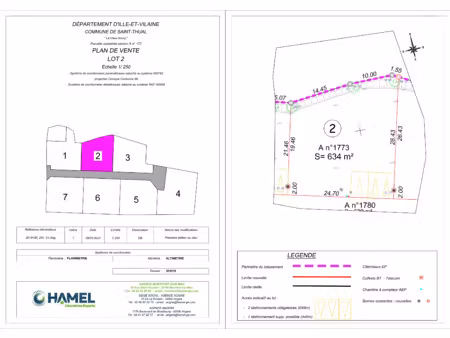 vente terrain à saint-thual (35190) : à vendre / 634m² saint-thual