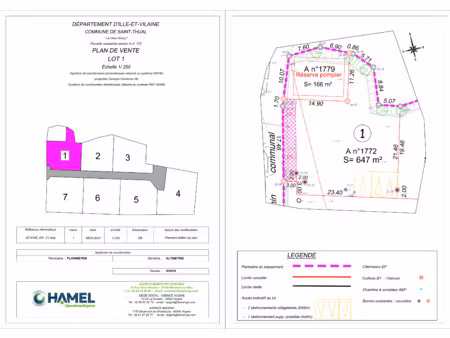 vente terrain à saint-thual (35190) : à vendre / 647m² saint-thual
