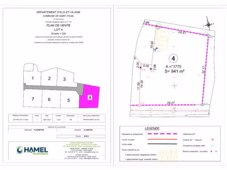 vente terrain à saint-thual (35190) : à vendre / 941m² saint-thual
