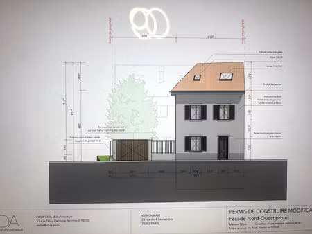 terrain à bâtir nanterre de 163 m2 avec permis déposé  purgé et accepté en mairie