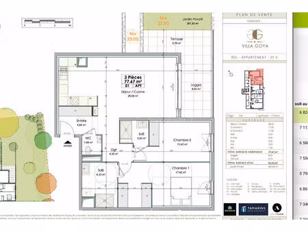 appartement 3 pieces 77 67m2