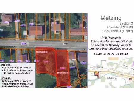 grand terrain à bâtir a metzing (2 310m²)