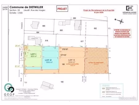 terrain 1800 m² dietwiller