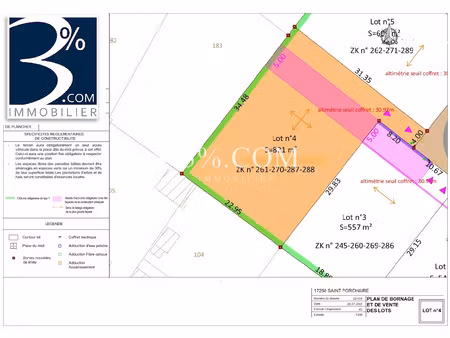 vente terrain 618 m² à saint-porchaire (17250)  80 500 €