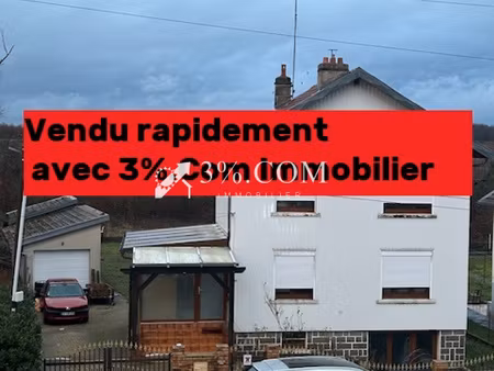 maison indépendante 90m² rénovée 2ch-garage et terrain 650m² à damelevières