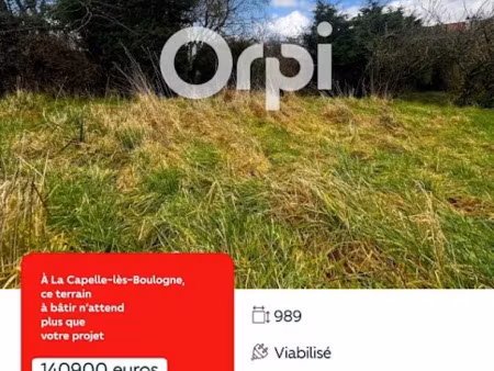 vente terrain à batir 989 m² à la capelle-lès-boulogne (62360)  140 900 €