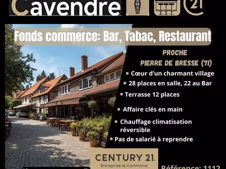 bar  fonds de commerce  tabac 1 m² pierre de bresse